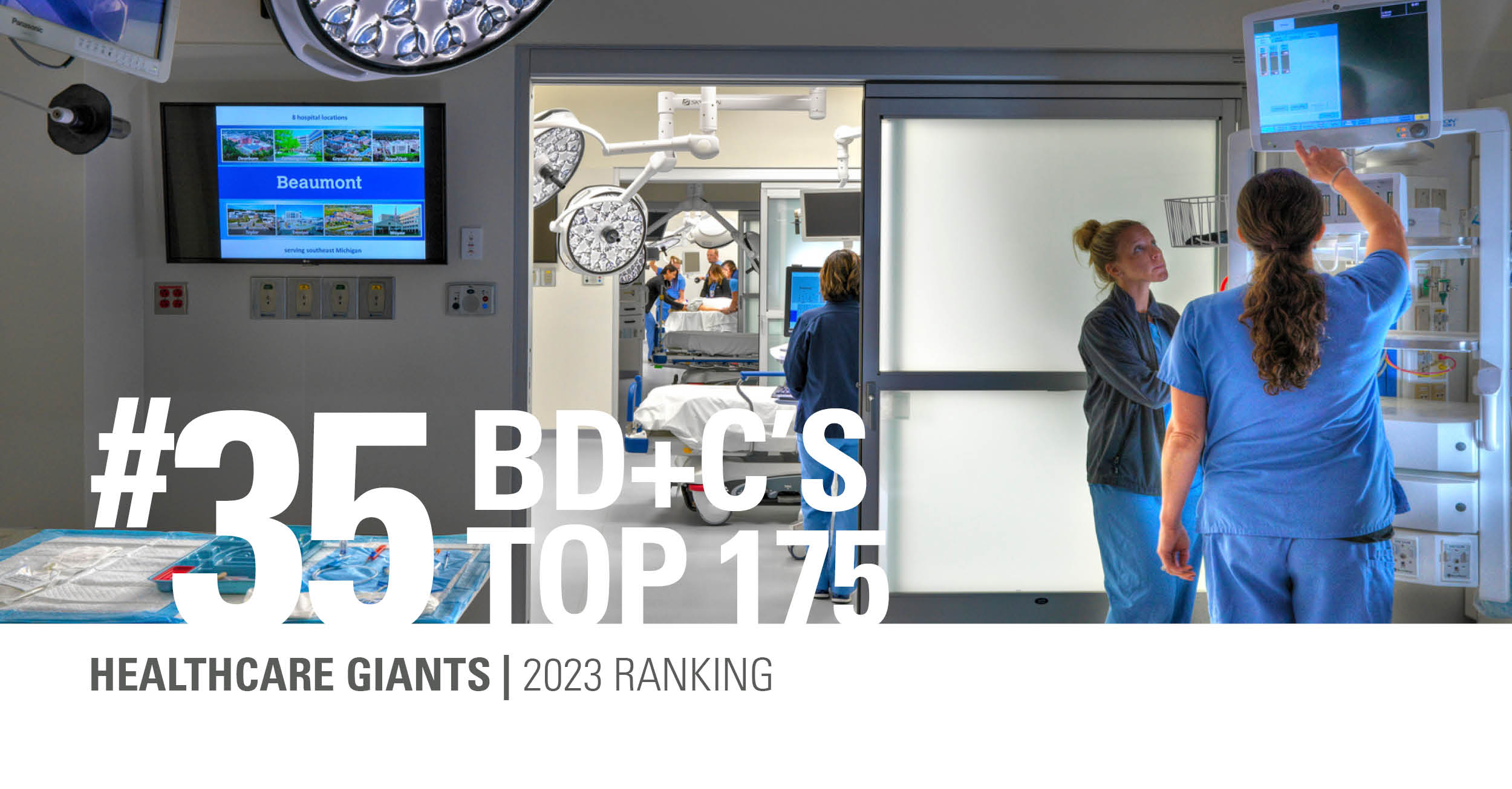 /Interior%2C%20Hybrid%20OR%2C%20with%20text%3A%20#35 BD+C top 175, Healthcare Giants | 2023 Ranking